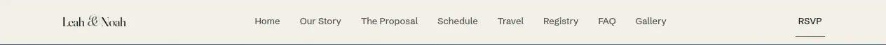 The earlier navigation was a plain horizontal row on a cream background